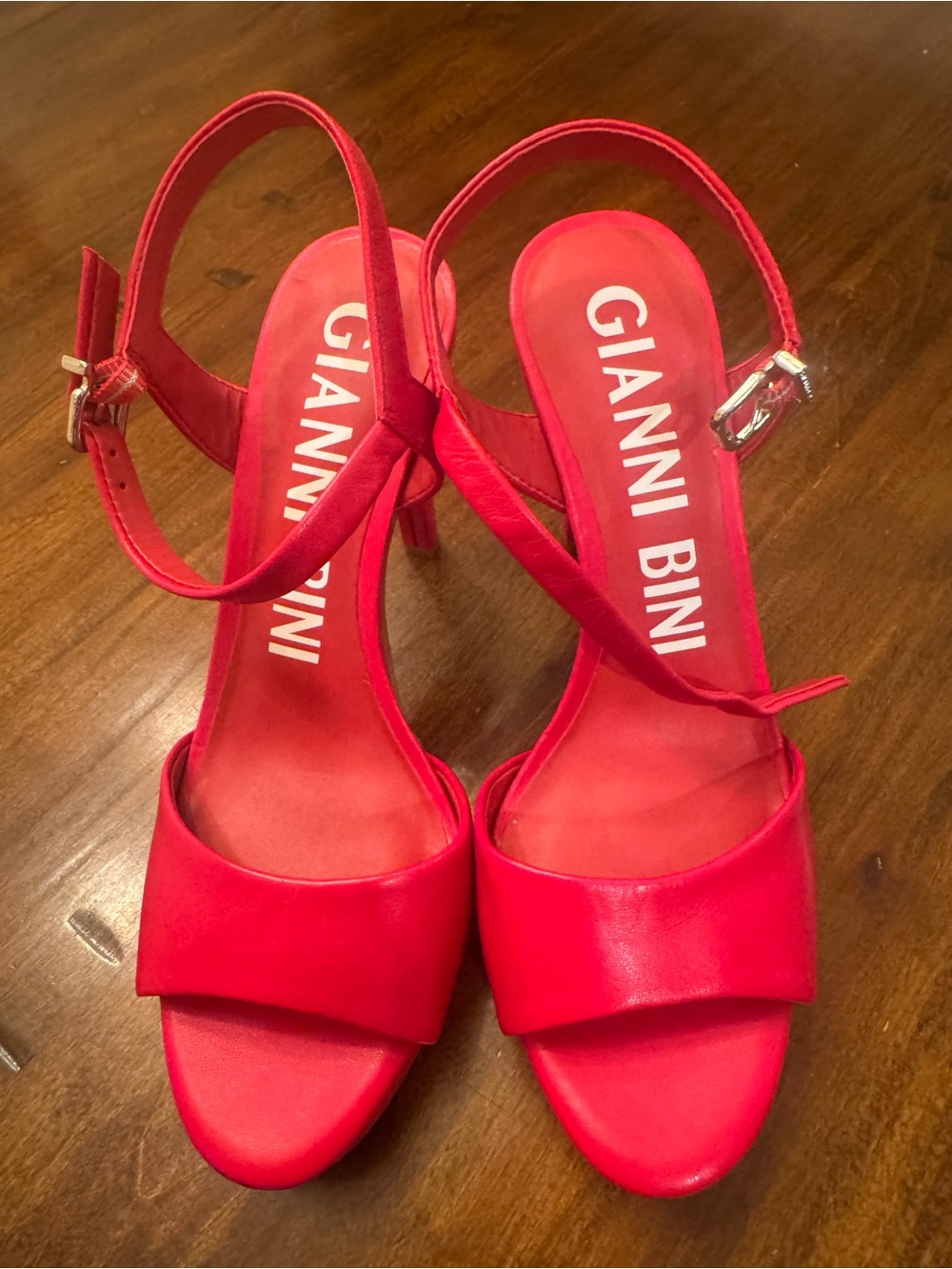 Gianni Bini Red Open-Toe High Heel Sandals